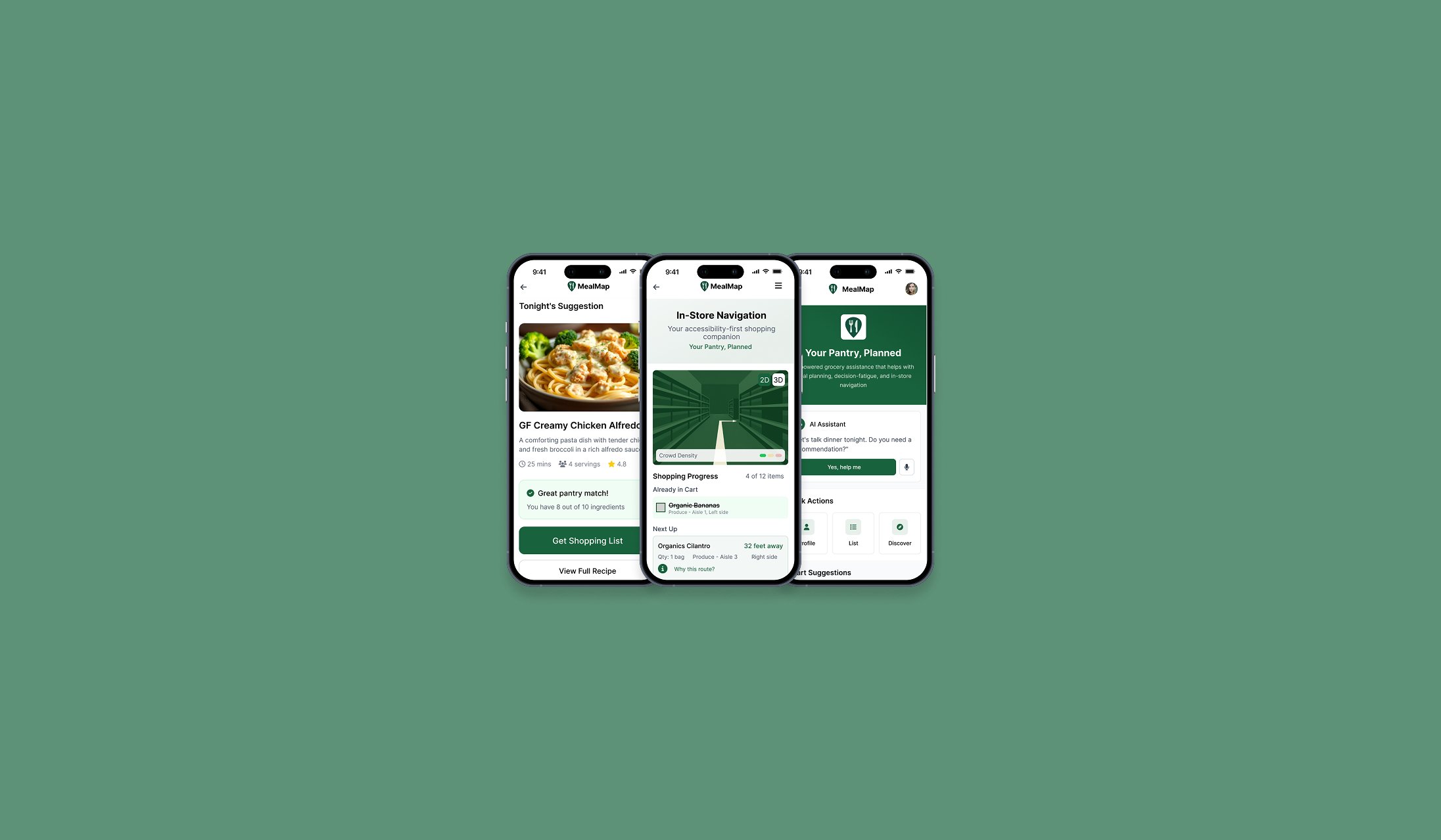 MealMap app screen mockups