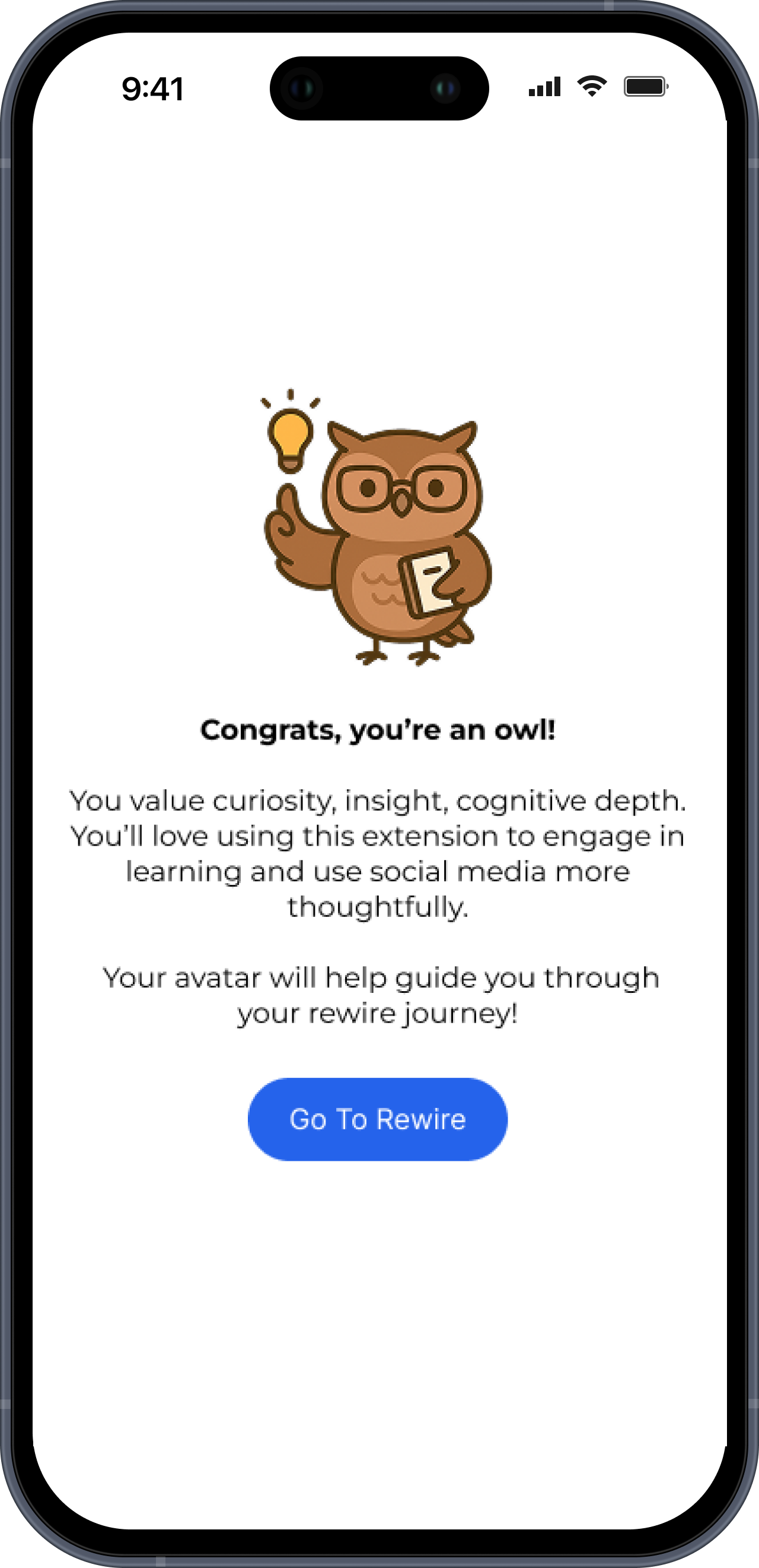 Project Rewire app screen