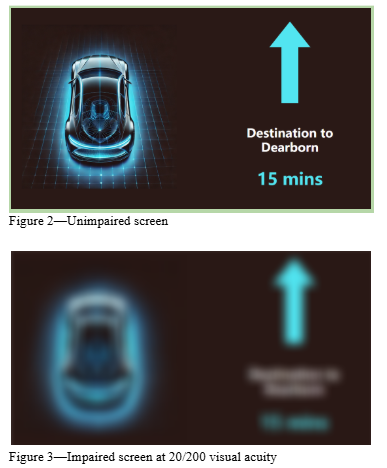 Unimpaired vs impaired view of display