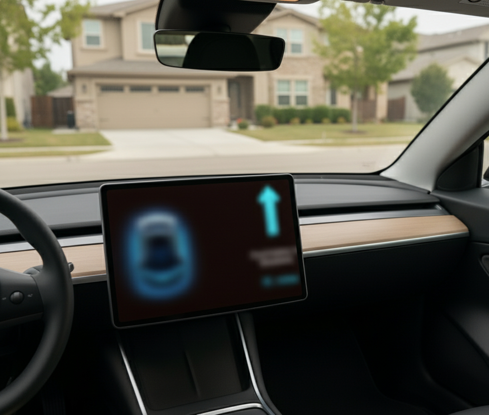 Autonomous Rideshare concept visual from a visually impaired perspective